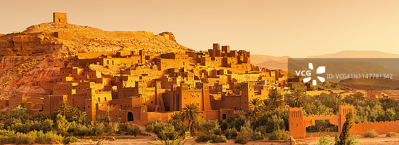 艾本哈杜筑垒村，联合国教科文组织世界遗产，阿特拉斯山脉，摩洛哥，北非，非洲图片素材