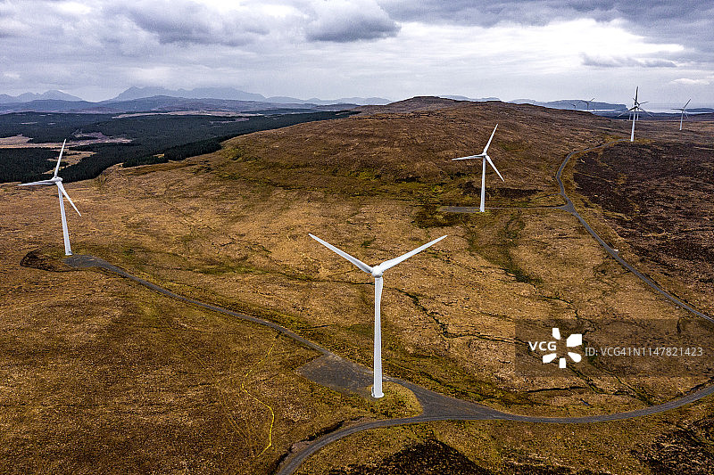 风力发电场航拍视角图片素材