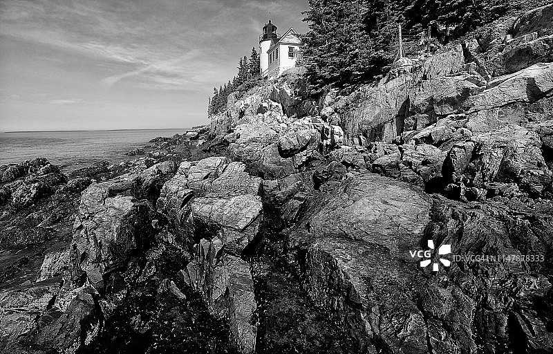 缅因州阿卡迪亚国家公园的海岸线图片素材