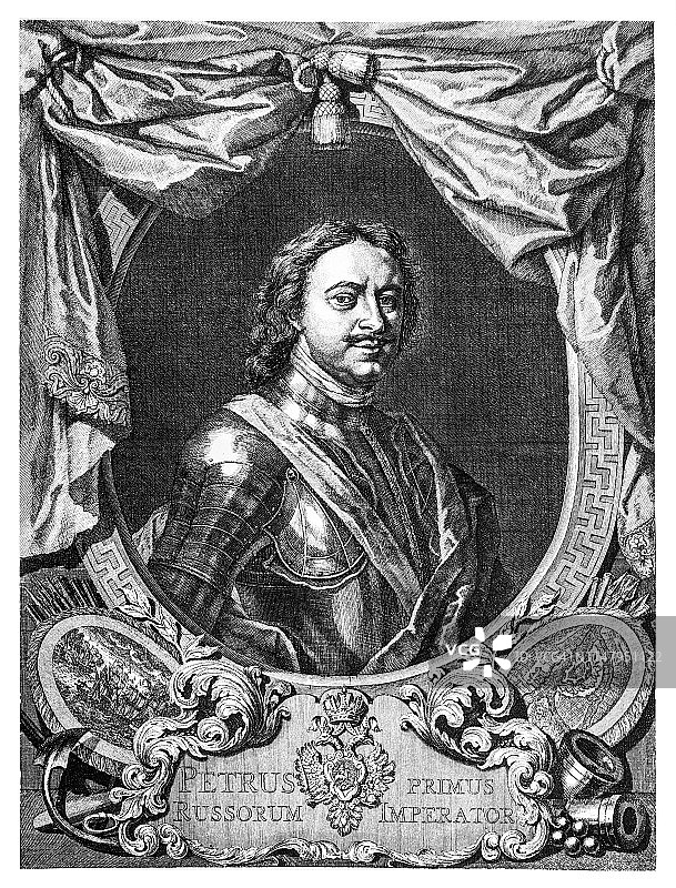 彼得大帝统治下的沙皇俄国和后来的俄罗斯帝国图片素材