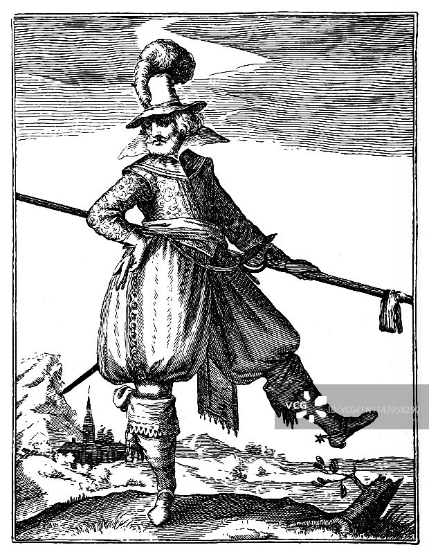 17世纪战争时期的德国军事人员图片素材