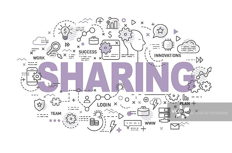 细线条商务概念图片素材