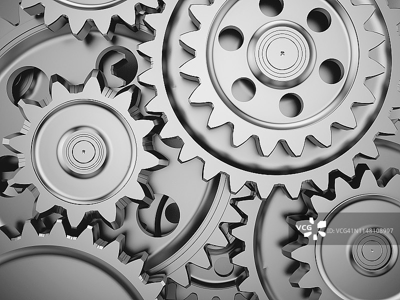 发动机中的齿轮，图示图片素材
