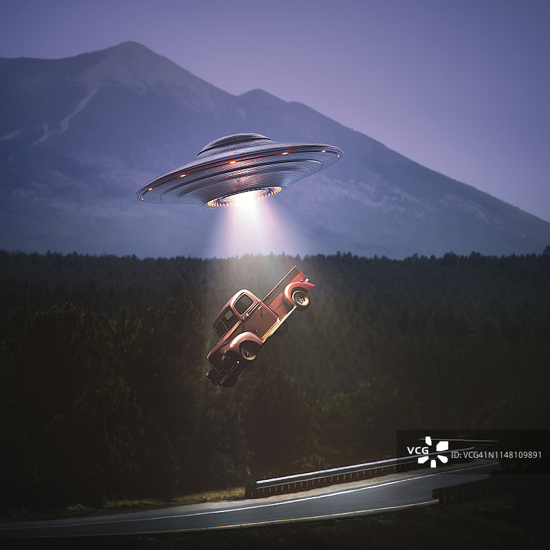 外星人绑架，插画图片素材