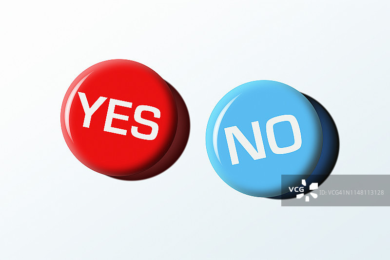 “是”与“否”徽章插画图片素材