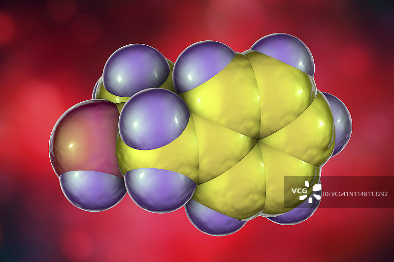 苯丙胺药物，分子模型图片素材