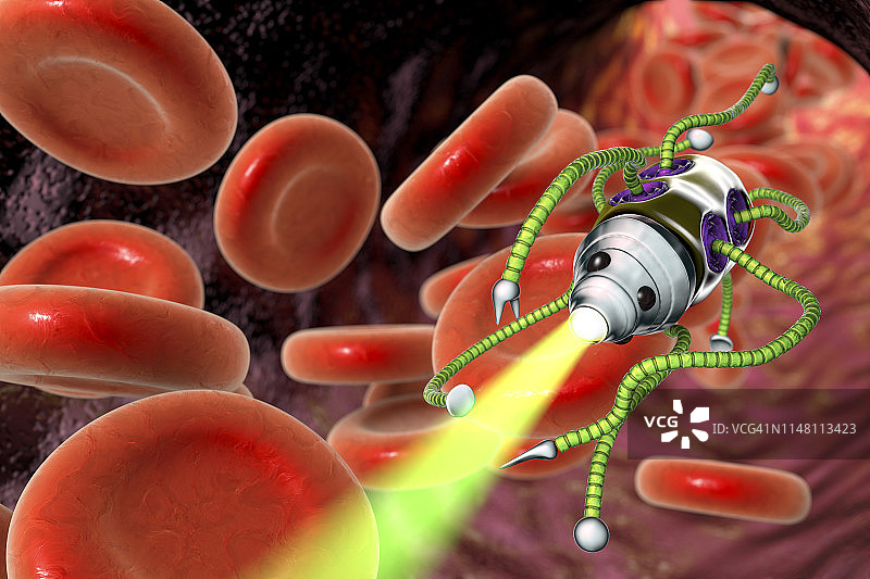 医疗纳米机器人，插图图片素材