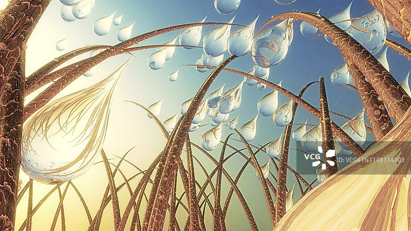 湿发插画图片素材