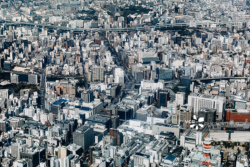 日本城市景观和高层现代建筑航拍图片素材