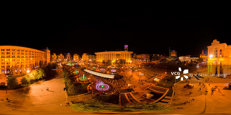 360度全景：乌克兰基辅独立广场图片素材
