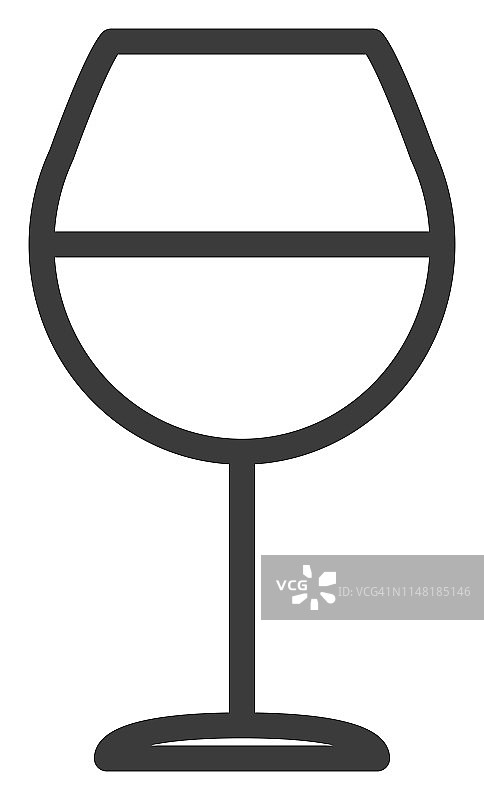葡萄酒杯轮廓灰色基础图标图片素材