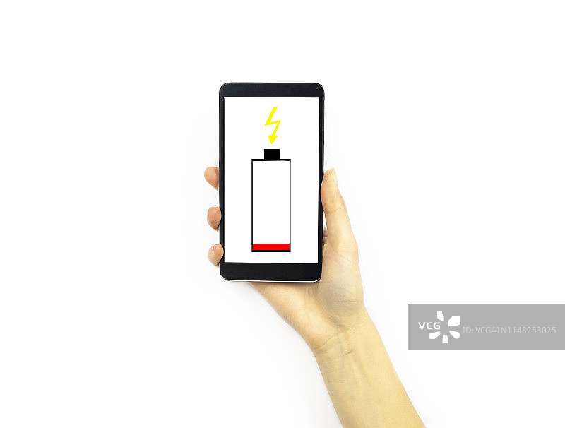手持低电量手机图片素材