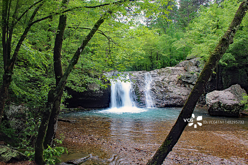 凯瑟琳湖瀑布，阿肯色州图片素材