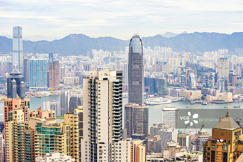 香港岛中环的香港国际金融中心图片素材