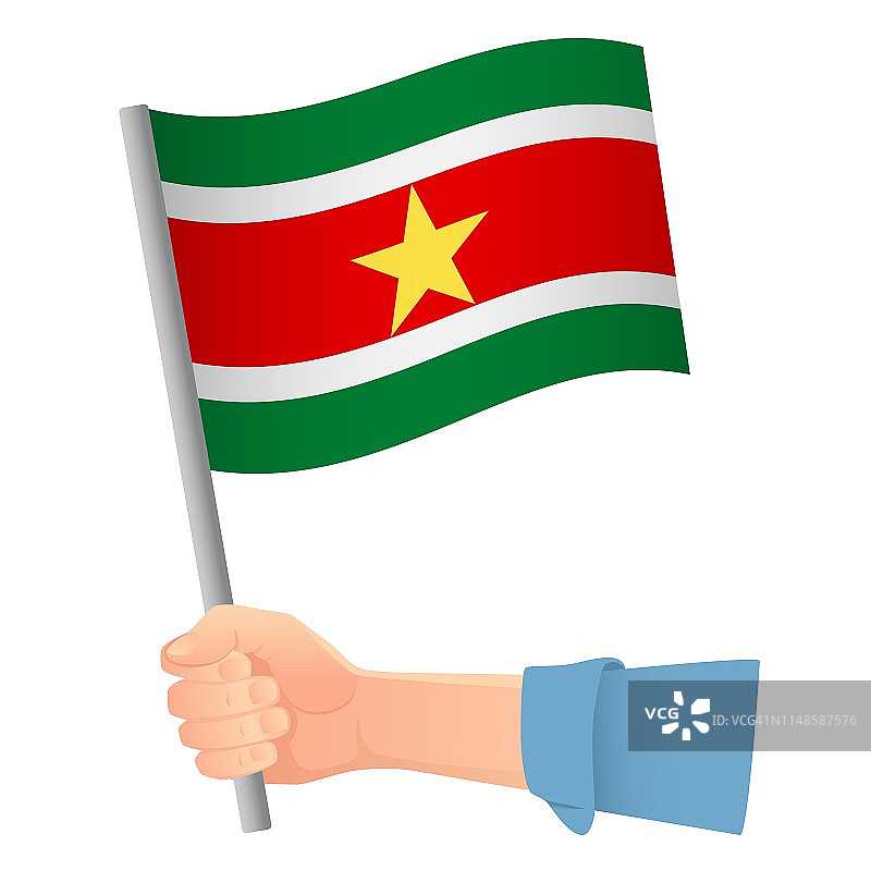 手里拿着国旗图片素材