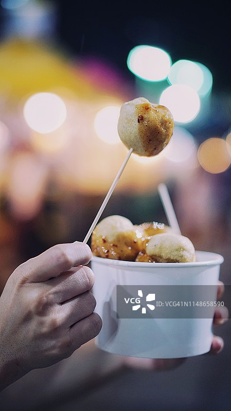 夜市炸肉丸图片素材