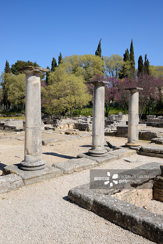 格拉农罗马城安泰罗马别墅遗址，圣雷米-德-普罗旺斯图片素材