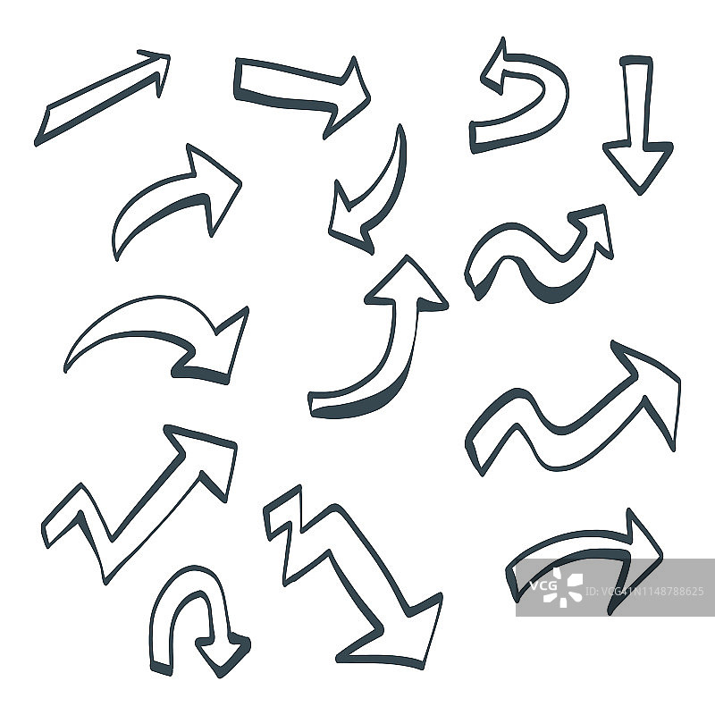 箭头符号铅笔画图片素材