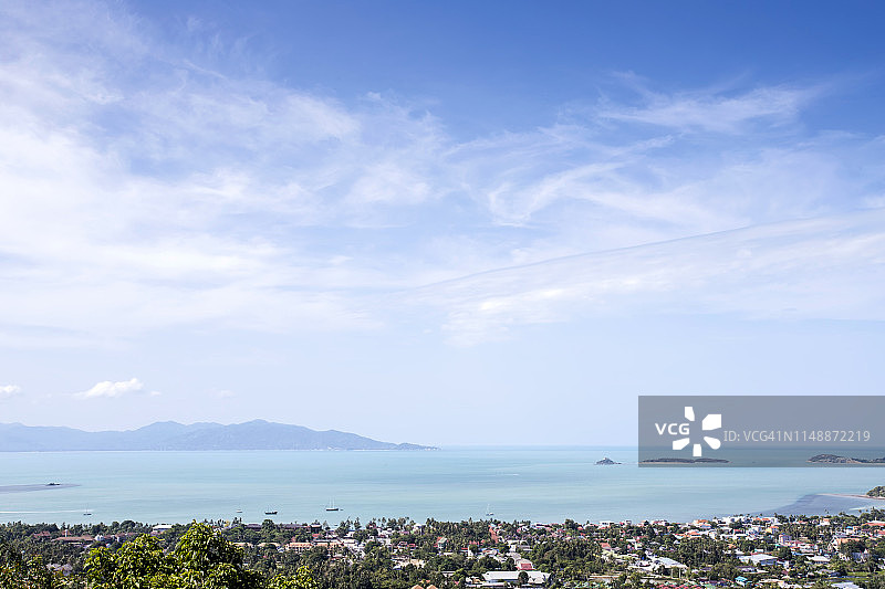 蓝天白云海景图片素材