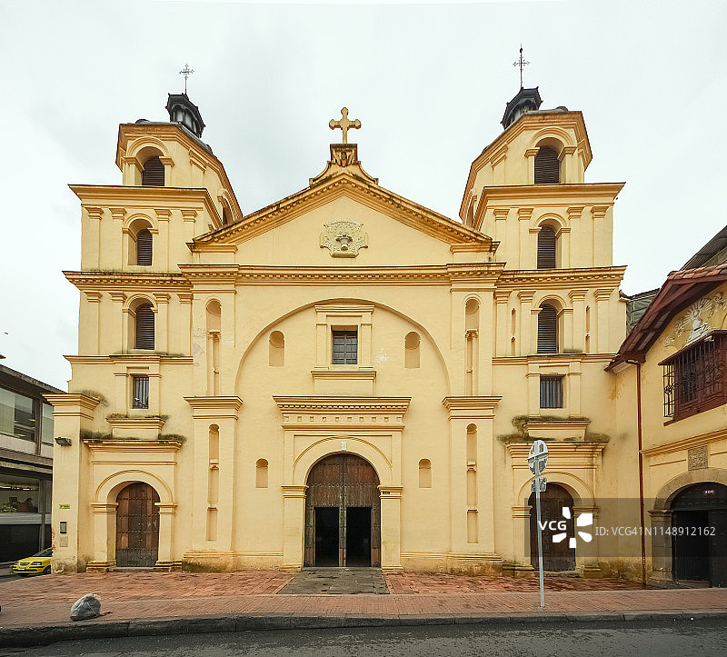 哥伦比亚昆迪纳马卡波哥大市中心的坎德拉里亚教堂图片素材