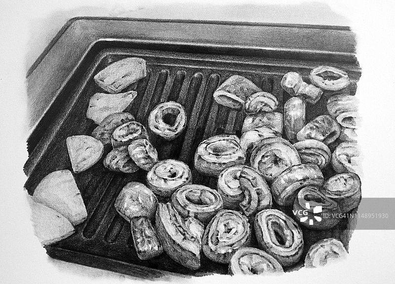 牛杂插画图片素材