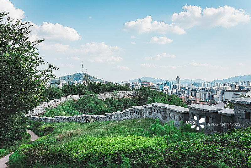 韩国首尔南山：城市景观与N首尔塔图片素材