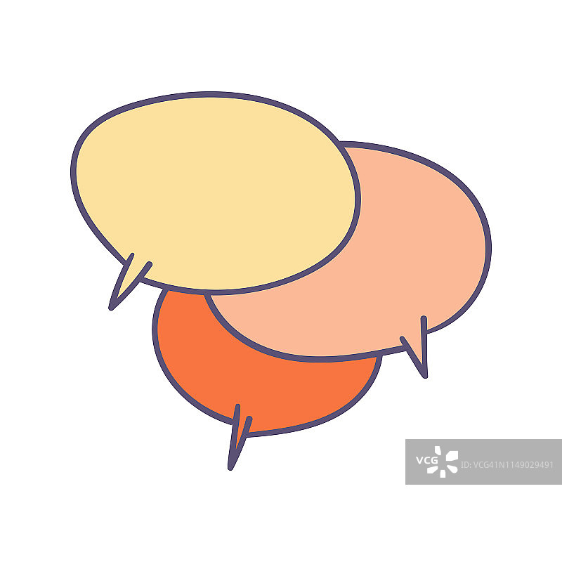 社交媒体对话气泡设计图片素材