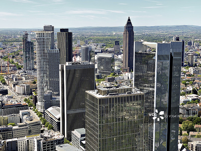 法兰克福市中心鸟瞰图图片素材