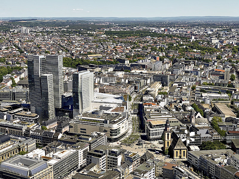 法兰克福市中心鸟瞰图图片素材