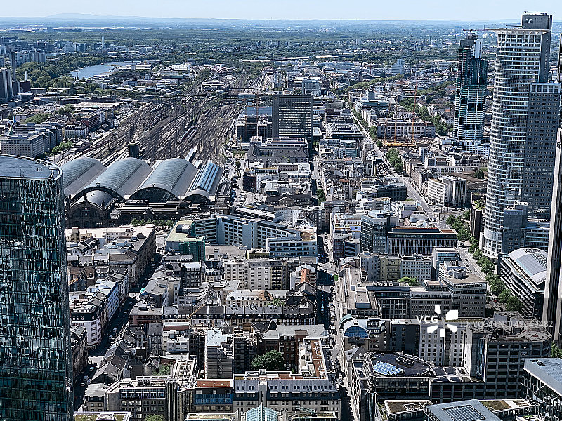 法兰克福市中心鸟瞰图图片素材