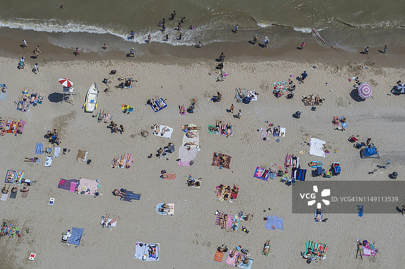 密歇根湖布拉德福德海滩的夏日图片素材