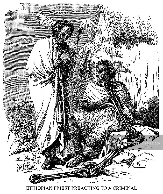 埃塞俄比亚牧师向罪犯布道图片素材