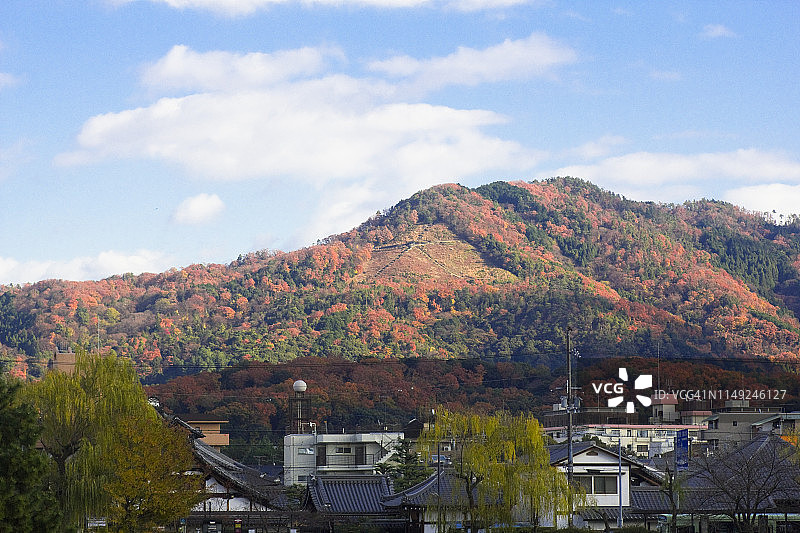 京都大文字山的秋色图片素材