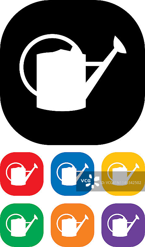 浇水壶图标集图片素材