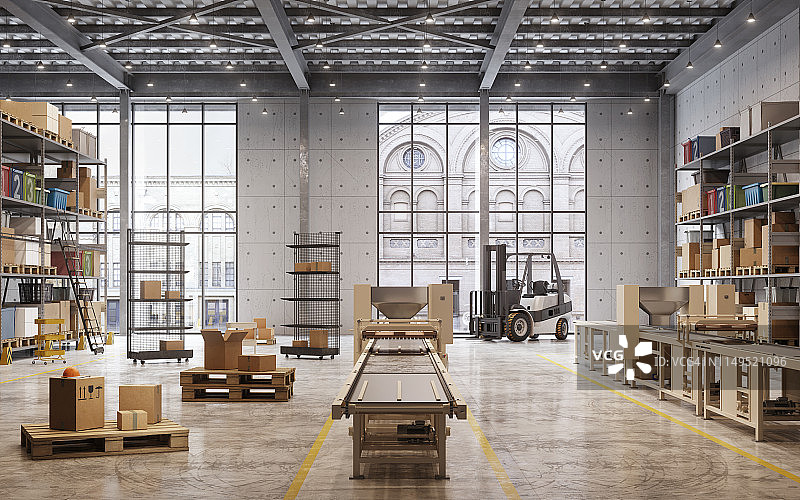 大型配送仓库内部图片素材