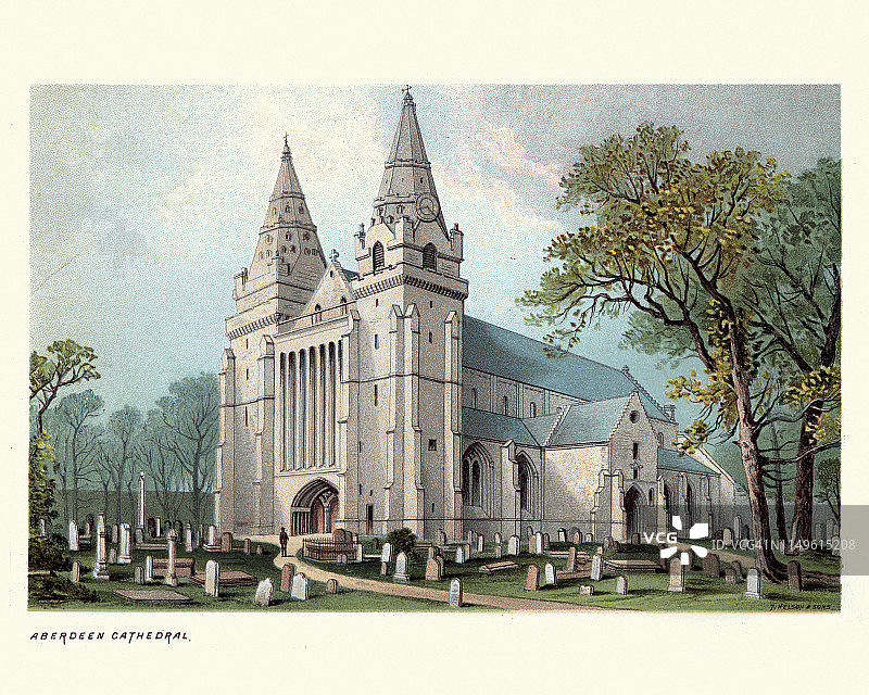 苏格兰阿伯丁的圣马查尔大教堂（19世纪）图片素材