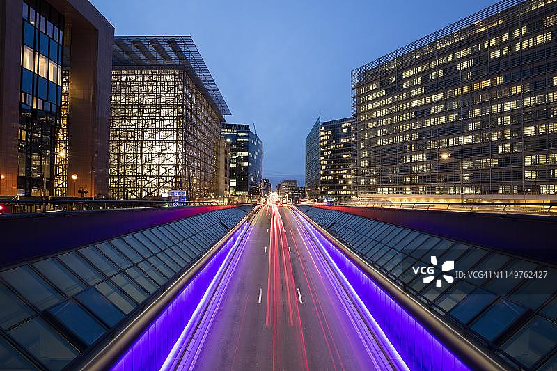 欧洲委员会和欧盟委员会大楼，法律街，布鲁塞尔，比利时图片素材