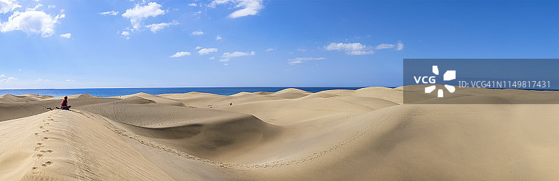 加那利群岛大加那利岛马斯帕洛马斯沙丘（10张照片拼接）图片素材