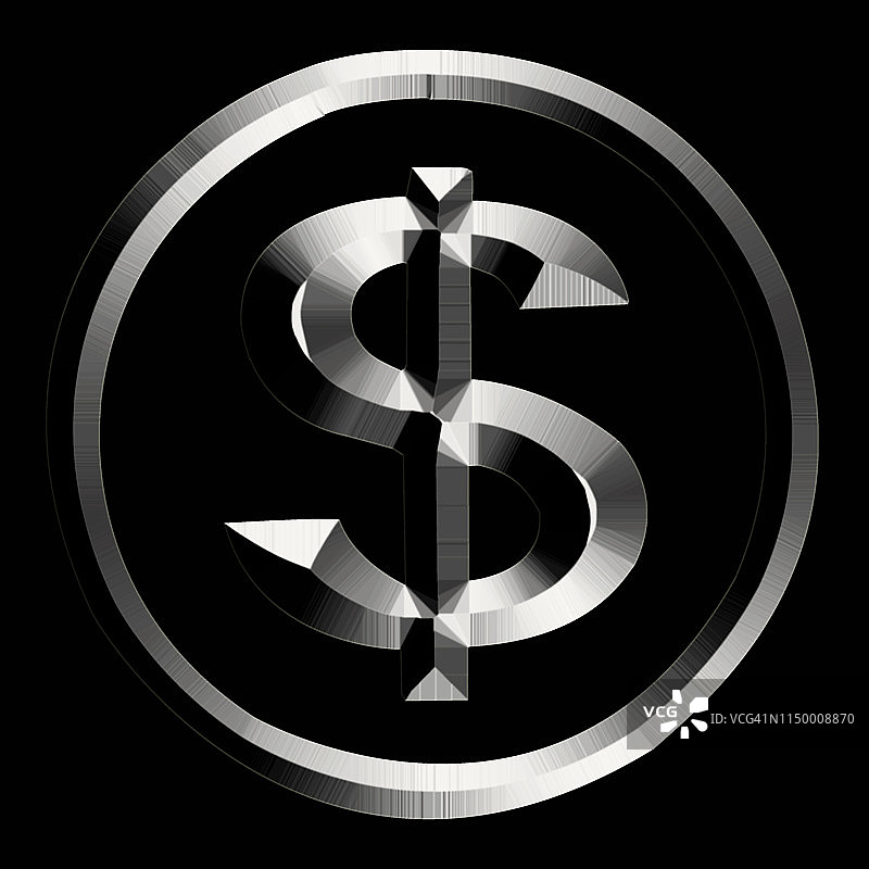 美元符号银色图片素材