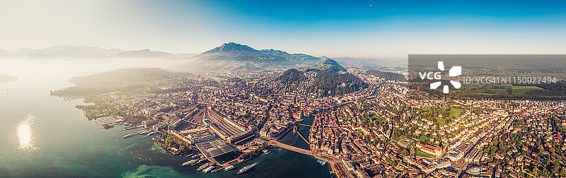 琉森全景鸟瞰图片素材