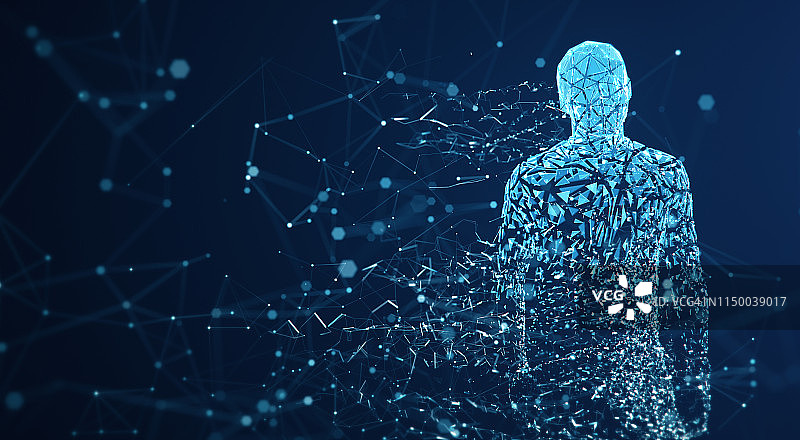 数字虚拟形象/人工智能（蓝色，留白）图片素材