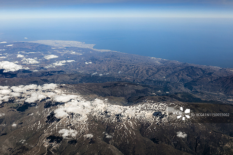 格拉纳达内华达山脉鸟瞰图图片素材