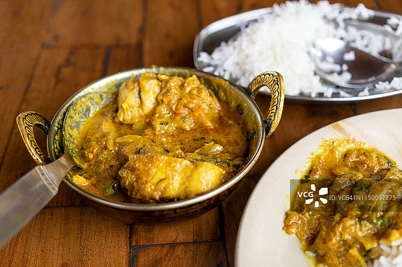 印度风味鸡肉咖喱图片素材