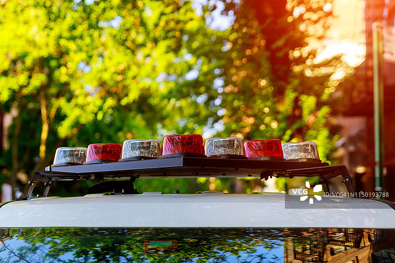 纽约警察局的警示灯图片素材