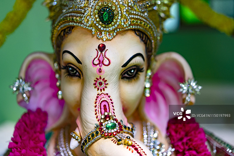 印度教成功之神伽内什雕像特写图片素材