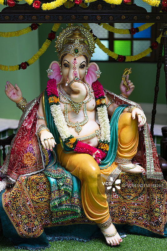 印度教成功之神伽内什雕像特写图片素材