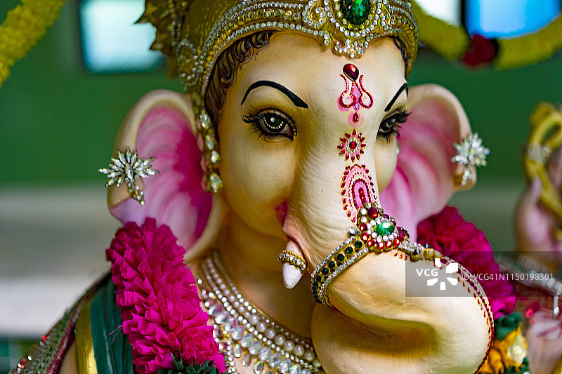 印度教成功之神伽内什雕像特写图片素材