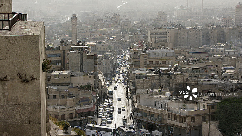 叙利亚阿勒颇战前市中心天际线图片素材