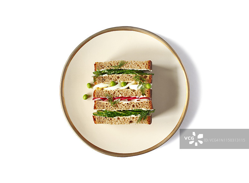 黄瓜小萝卜鸡蛋三明治图片素材