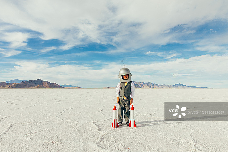 玩火箭的小小商人图片素材